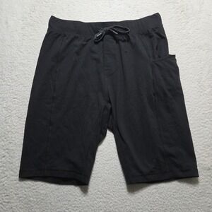 Lululemon Shorts Mens L Black Athletic Drawstring Pockets Slit Running Gym